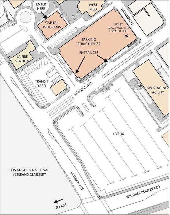 Map to navigate to the UCLA Capital Programs Building