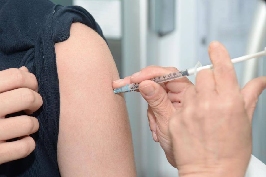 Patient getting their shots